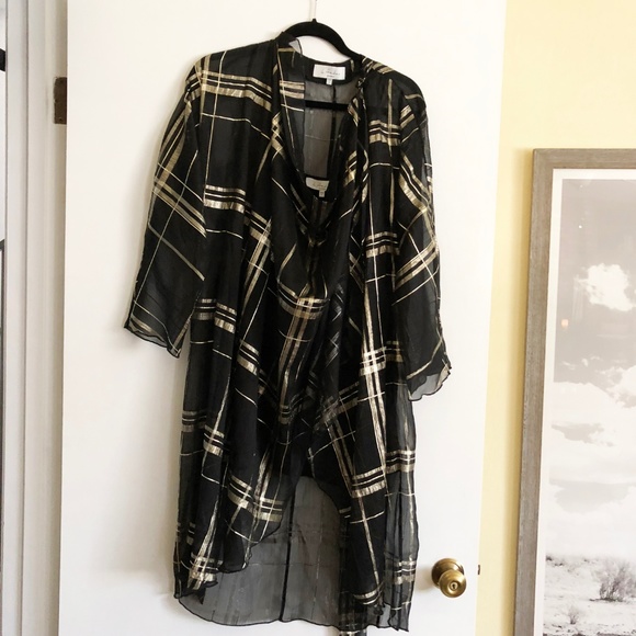 L'Academie The Geniver Dress Black Metallic Plaid - Picture 4 of 5